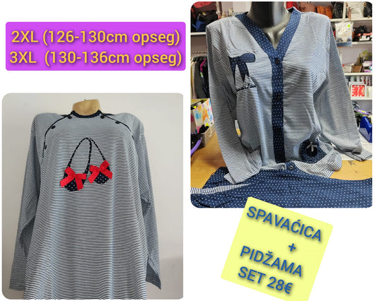 PIDŽAMA + SPAVAĆICA ZA DOJENJE SET 28€